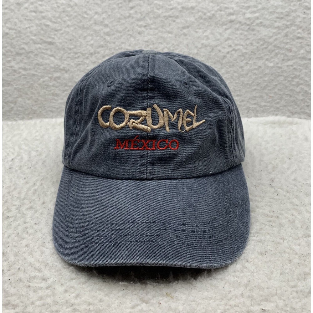 Cozumel Mexico Baseball Hat Adult‎ OSFM Strap Back Blue Beach Vacation Graffiti